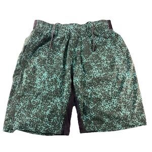 LULULEMON T.H.E. Short 9" Liner Fit-Laguna Green Black Shorts Medium‎